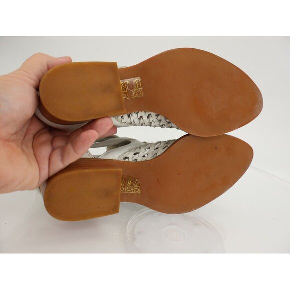 Jeffrey Campbell Womens Everly Boot Size 6.5 Ivory leather Block Heel Buckles - Picture 9 of 12